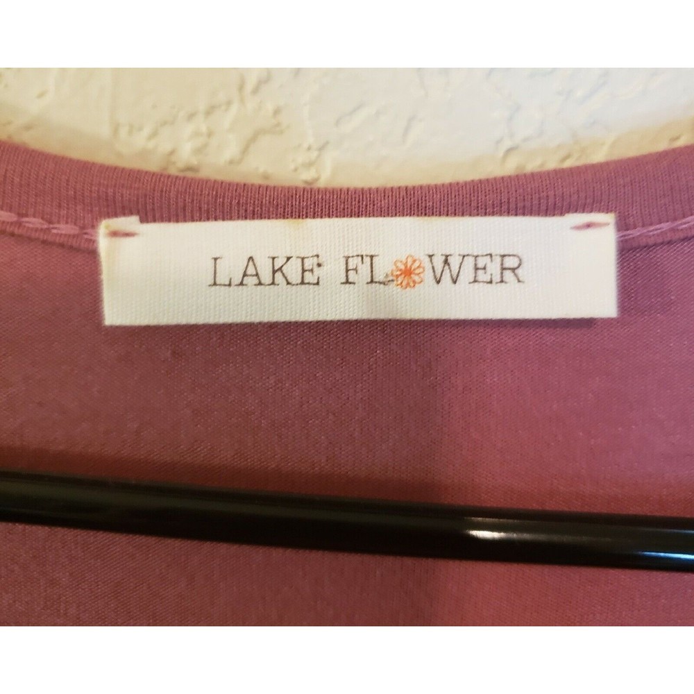 Lake Flower Romantic Gathered Boho Tunic Size Large - Picture 2 of 7